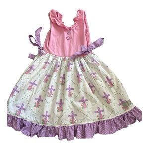 Eleanor Rose Pink and Purple Kids Casual Dress